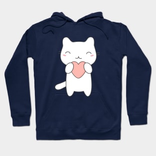 Kawaii Cute Cat With Heart T-Shirt Hoodie